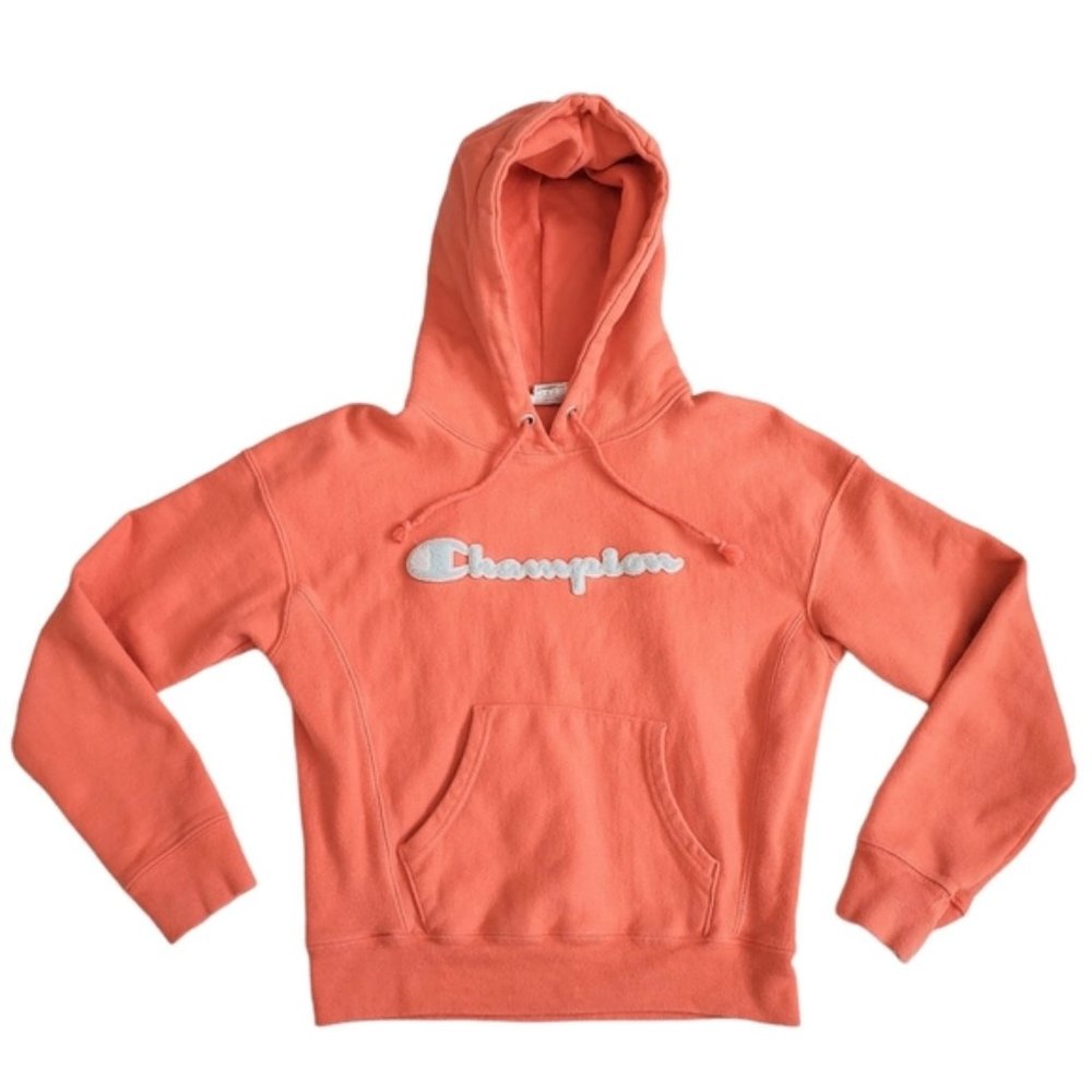 Champion Orange Crop Hoodie Pullover Sweatshirt Size XS